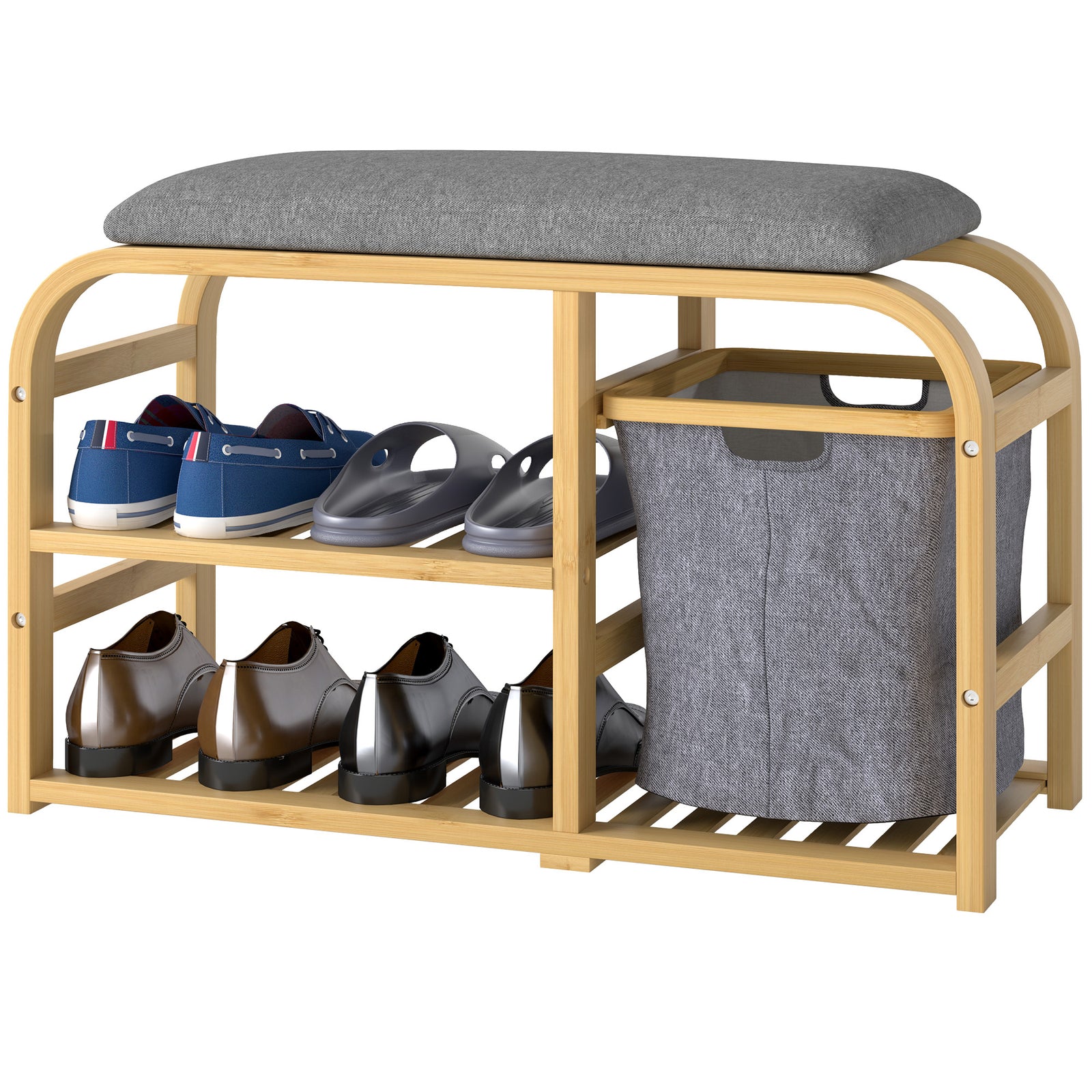 Shoe Rack Bench With Seat For Hallway, Entryway