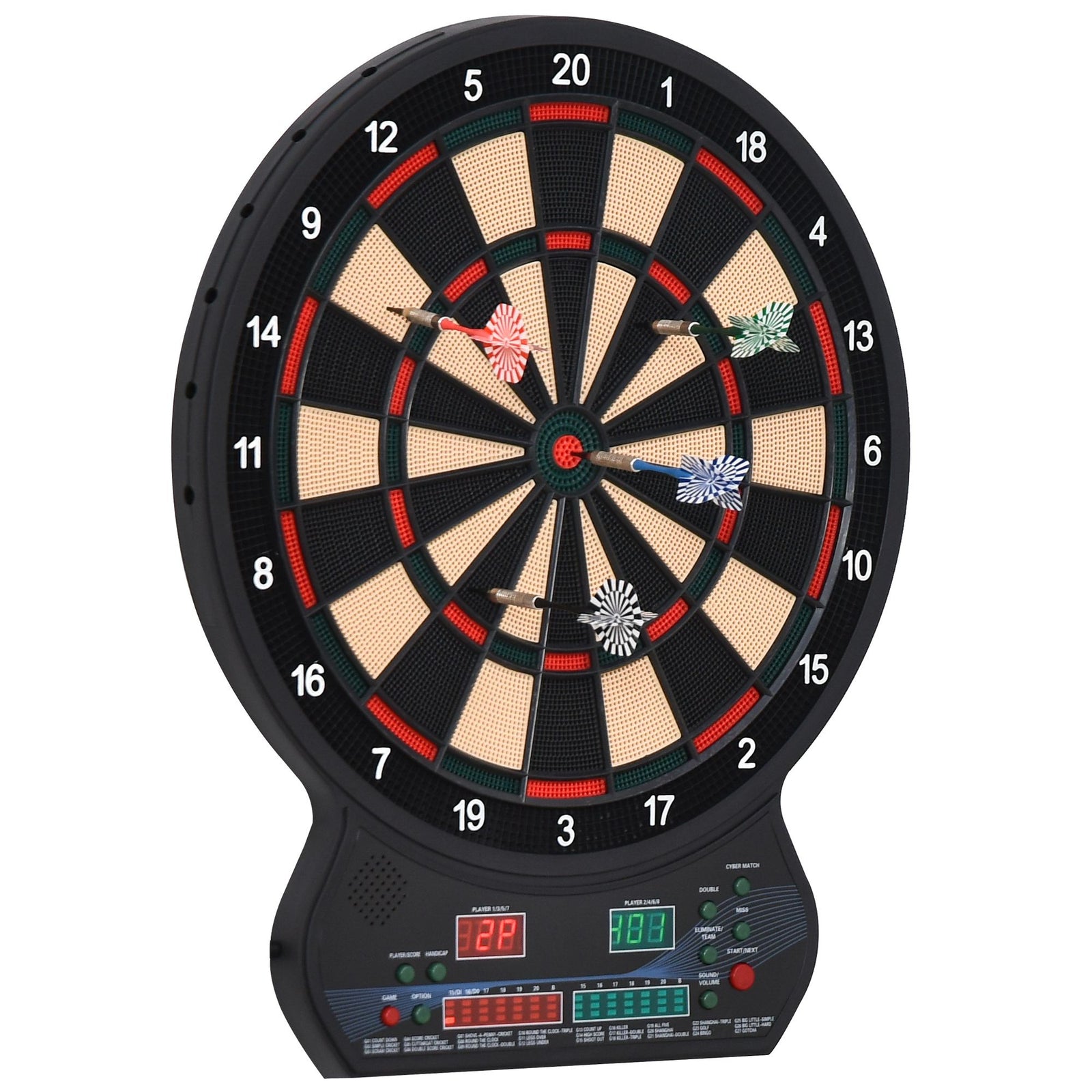 Electronic Dartboard Led 27 Games, 12 Soft Darts