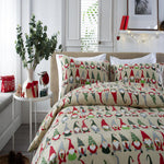 Gonks 100% Brushed  Cotton Duvet Cover Set | Double | Ecru