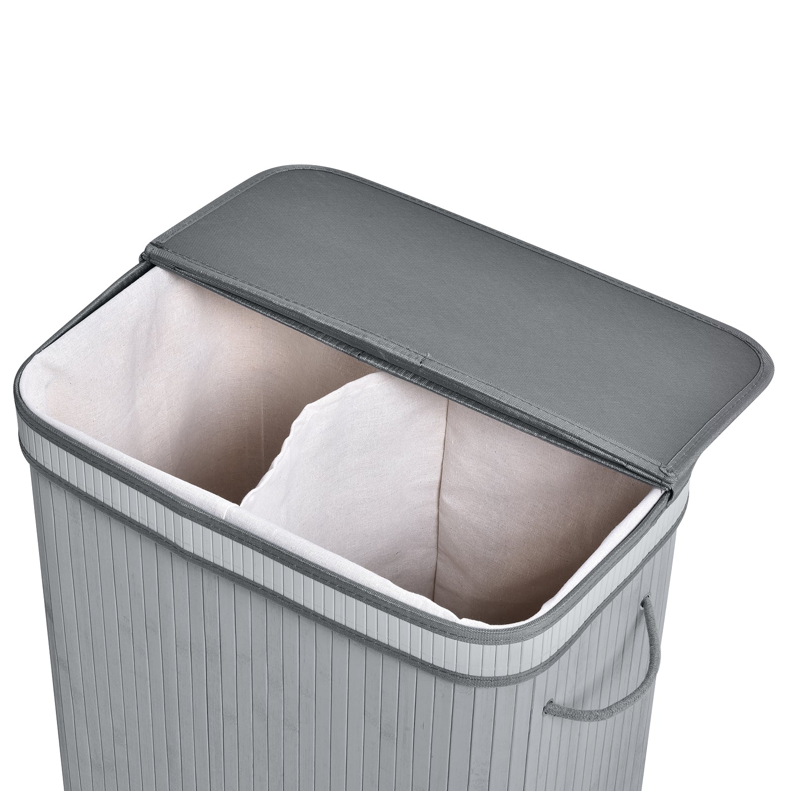 70/100l Wood Laundry Basket A Compartment Flip Lid Removable | Large