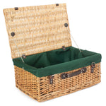 Wicker 55cm Buff Empty Picnic Basket Unlined | Green