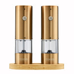 Cooks Professional Rechargeable Salt And Pepper Mill Set With Base