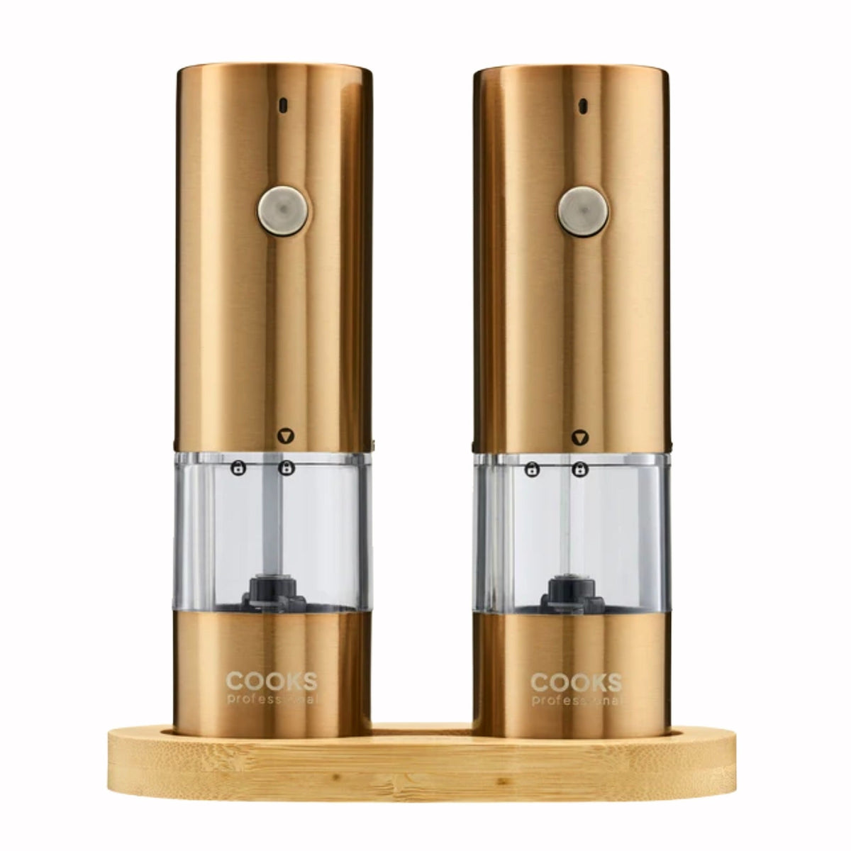 Cooks Professional Rechargeable Salt And Pepper Mill Set With Base