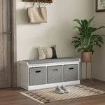 Shoe Bench With Seat With Fabric Drawers Shoe Storage Bench | One Size | White