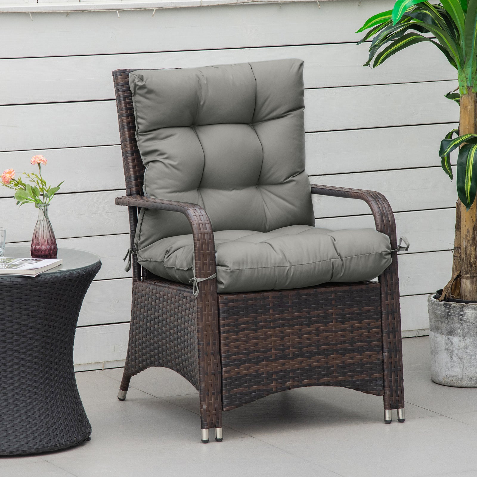 Garden Back Chair Cushion Patio Seat Cushion Pad Outdoor | Light Slate Gray