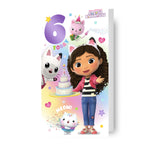 Gabby's Dollhouse Age 6 Birthday Card Official Product