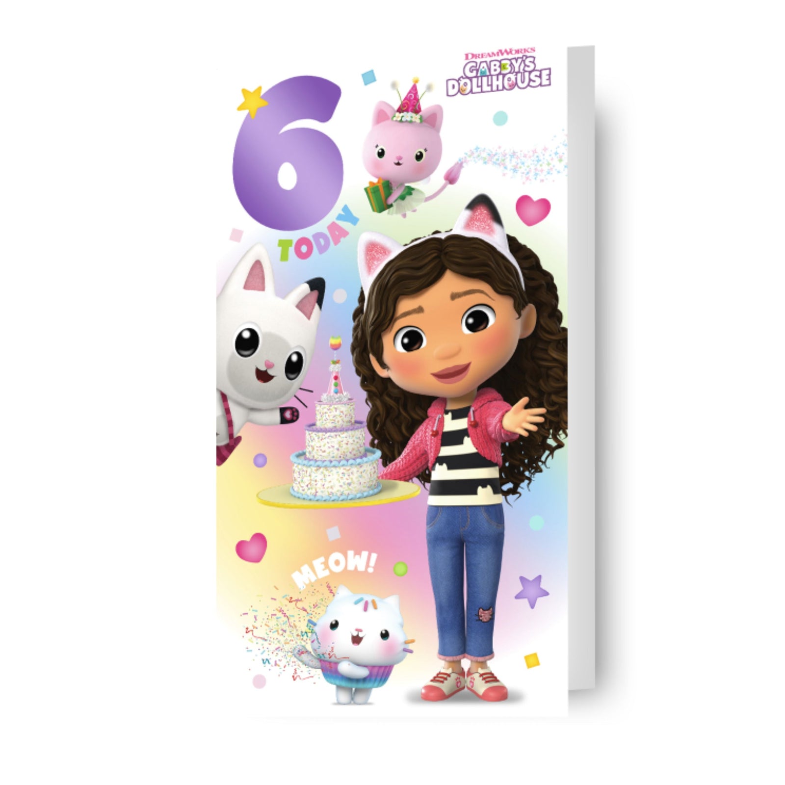 Gabby's Dollhouse Age 6 Birthday Card Official Product