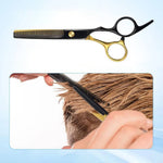 11-piece Hair Cutting Scissors Thinning Shears Set | Black & Gold