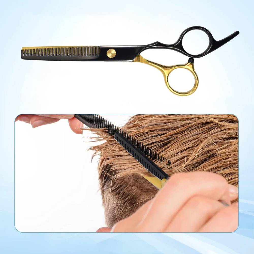 11-piece Hair Cutting Scissors Thinning Shears Set | Black & Gold