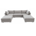 The Wentworth U-shaped Modular Corner Sofa With Deep Seat | 5 Seat | Grey