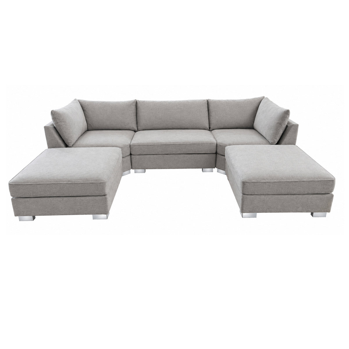 The Wentworth U-shaped Modular Corner Sofa With Deep Seat | 5 Seat | Grey