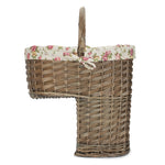 Wicker Antique Wash Finished Stair Basket | Pink