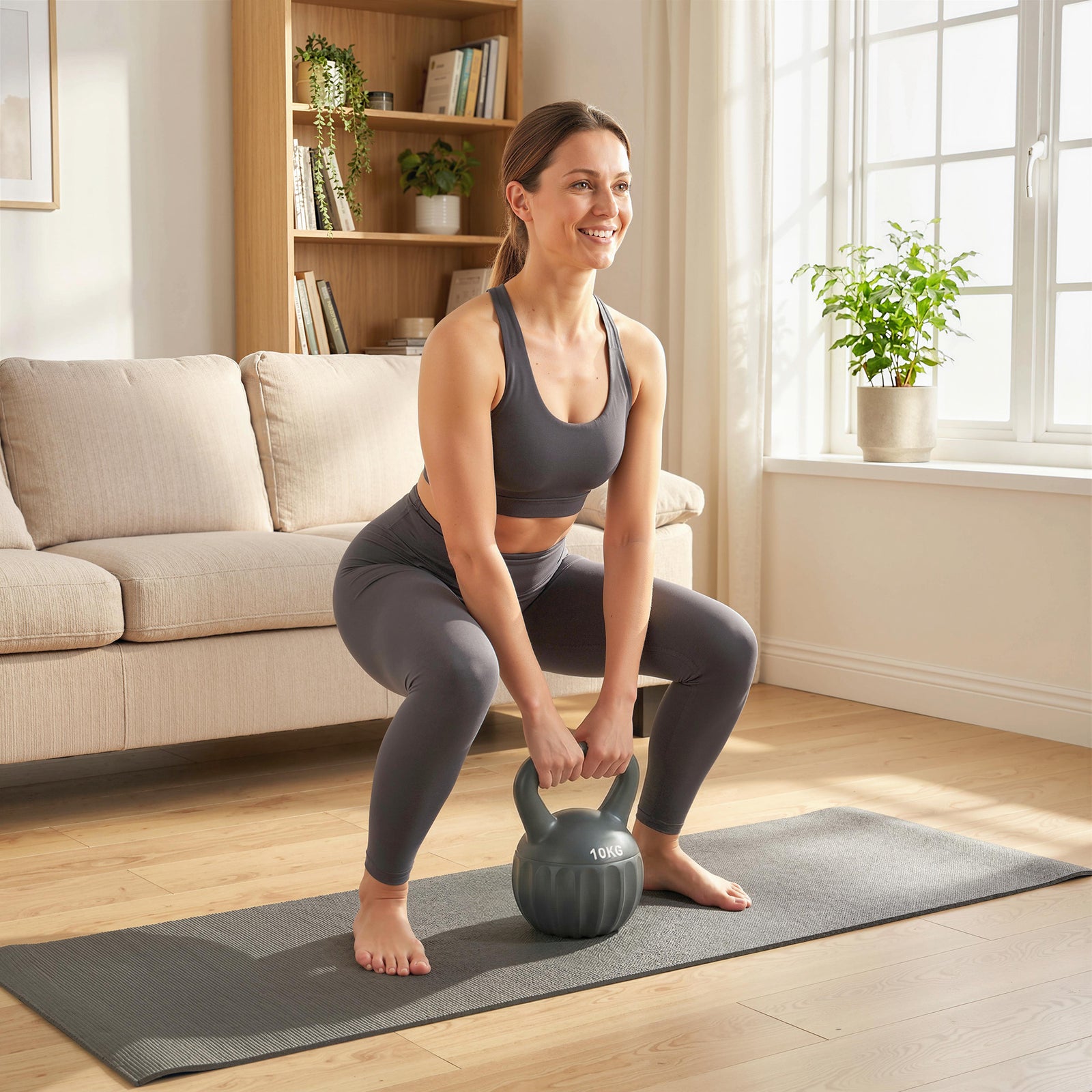 Kettlebell With Non-slip Handle | 10kg | Grey
