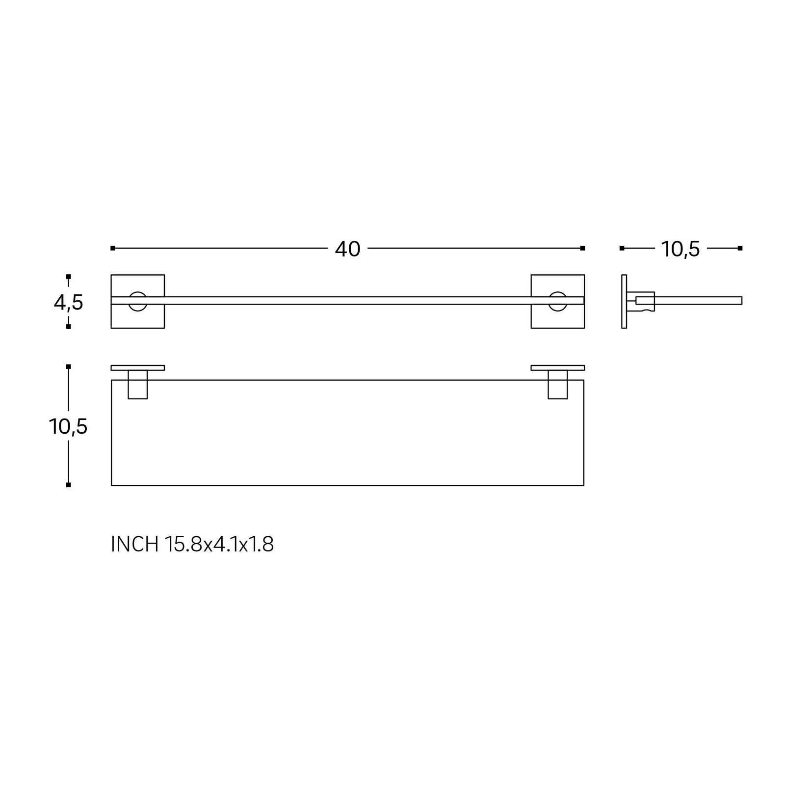 Glass Bathroom Shelf Organizer 40cm Self-adhesive Black Stick Collection