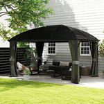 3x4m Hardtop Gazebo With Metal Roof And Aluminium Frame | Dark Grey