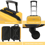 55x35x20cm Cabin Carry On Suitcase Hard Shell Overhead Luggage 100+ Airlines Approved | Cabin | Yellow & Black