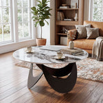 Coffee Table Sintered Stone Top White And Black | White