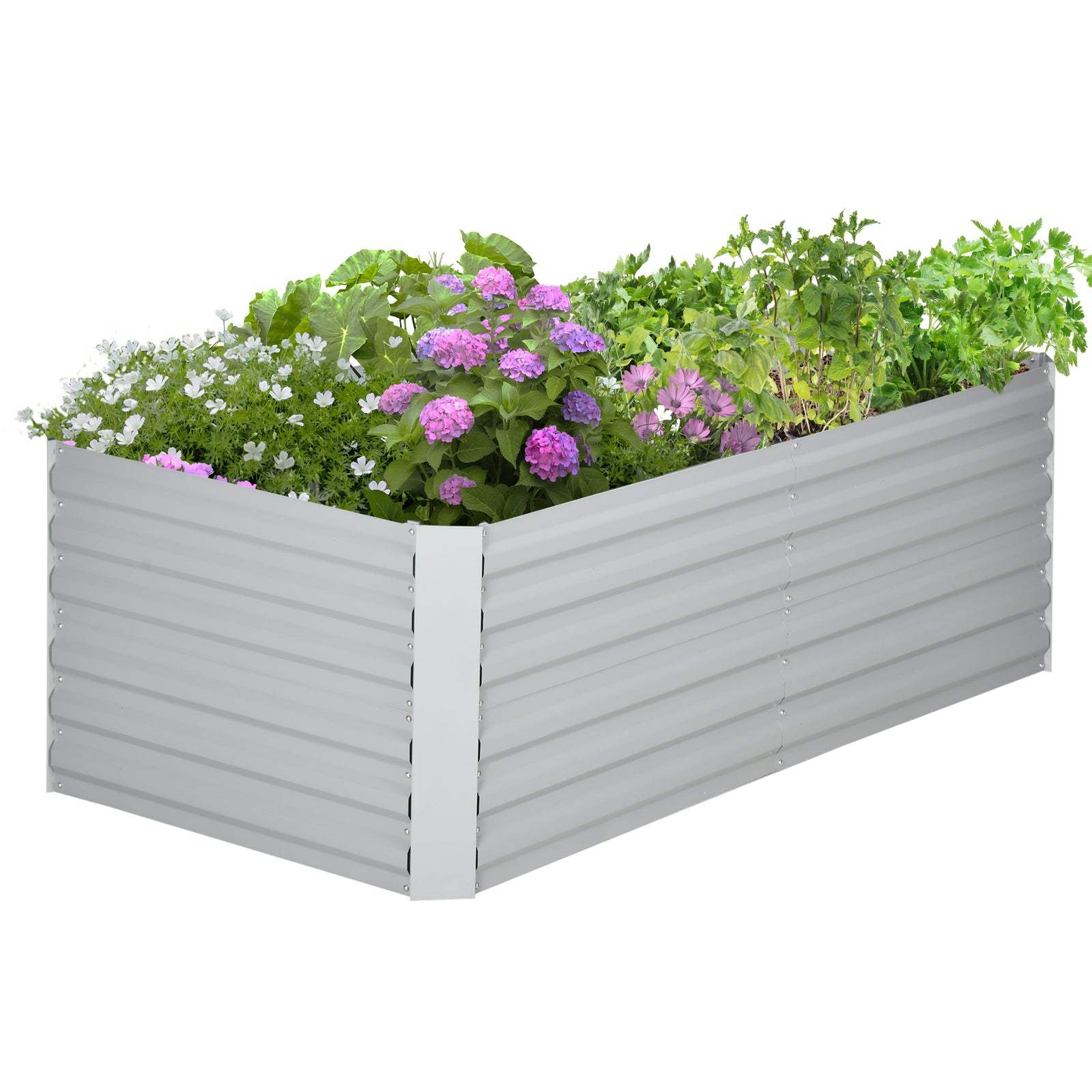 Steel Raised Bed Planter Rods 180 X 90 X 59 Cm | Gray