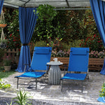 Set Of 2 Garden Sun Loungers, Folding Chaise Lounge Chairs | Blue