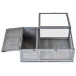 Tortoise House W/ Mesh Roof, Small Pet Reptile Wooden House - Grey