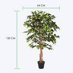 Artificial Handcrafted Ficus Tree With Real Wood Trunk | 4ft | Green