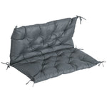 2 Seater Garden Bench Cushion Outdoor Seat Pad With Ties | Dove Gray