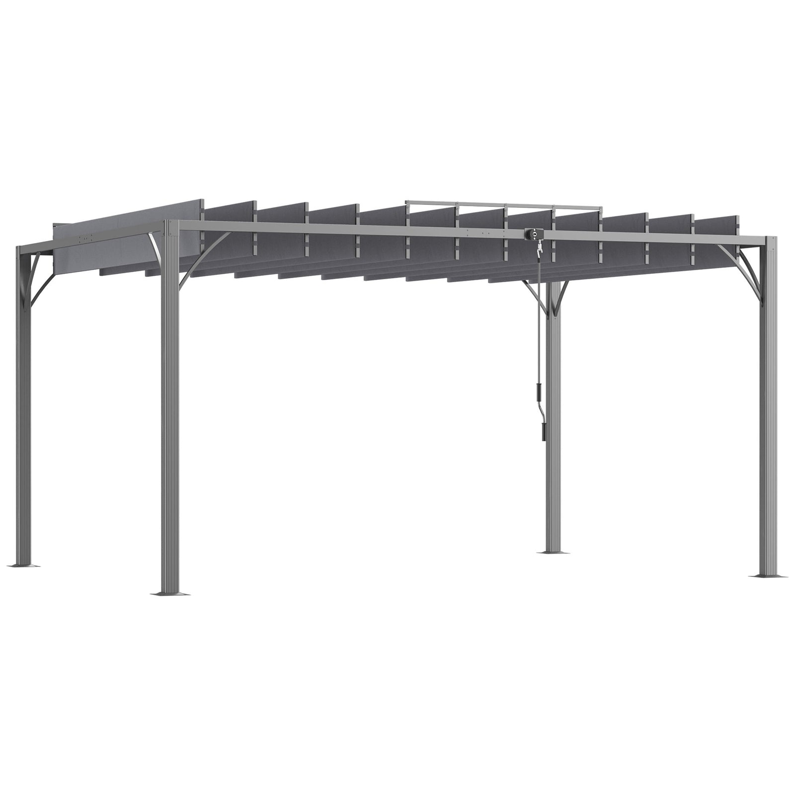 4 X 3(m) Outdoor Louvered Metal Pergola W/ Retractable Roof