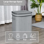 70/100l Wood Laundry Basket A Compartment Flip Lid Removable | Medium