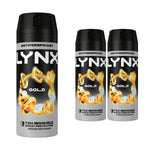 Gold 72 Hrs Anti Sweat Anti-perspirant Body Spray For Men, 3x 150ml