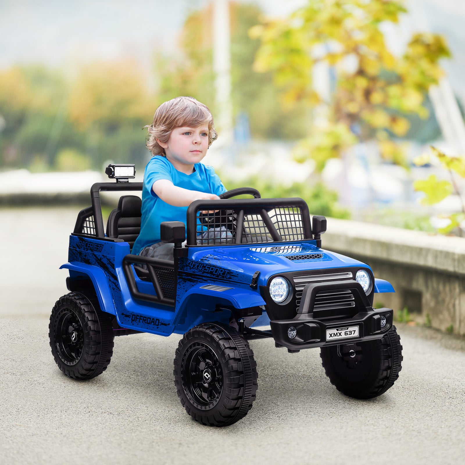 Kids Ride On Car, 12v Electric Truck W/ Suspension | Blue