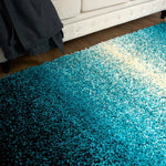 Blended Thick Shaggy Fluffy Deep Pile Living Room Rug | 200cm x 290cm | Teal