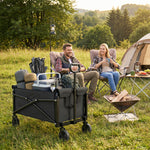 81l Festival Trolley On Wheels, Garden Folding Trolley Cart | Black