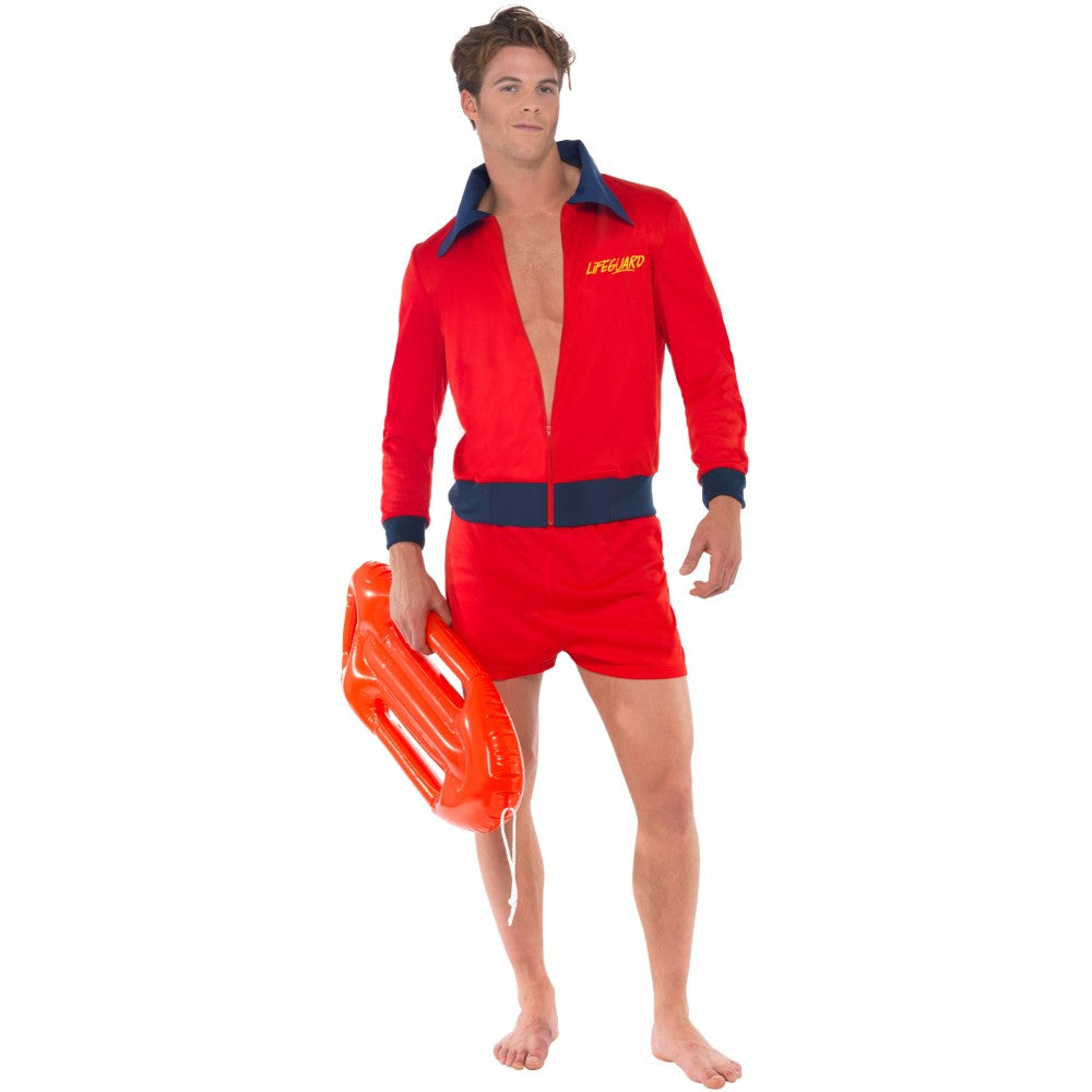 Men's Lifeguard Costume, Red | Large