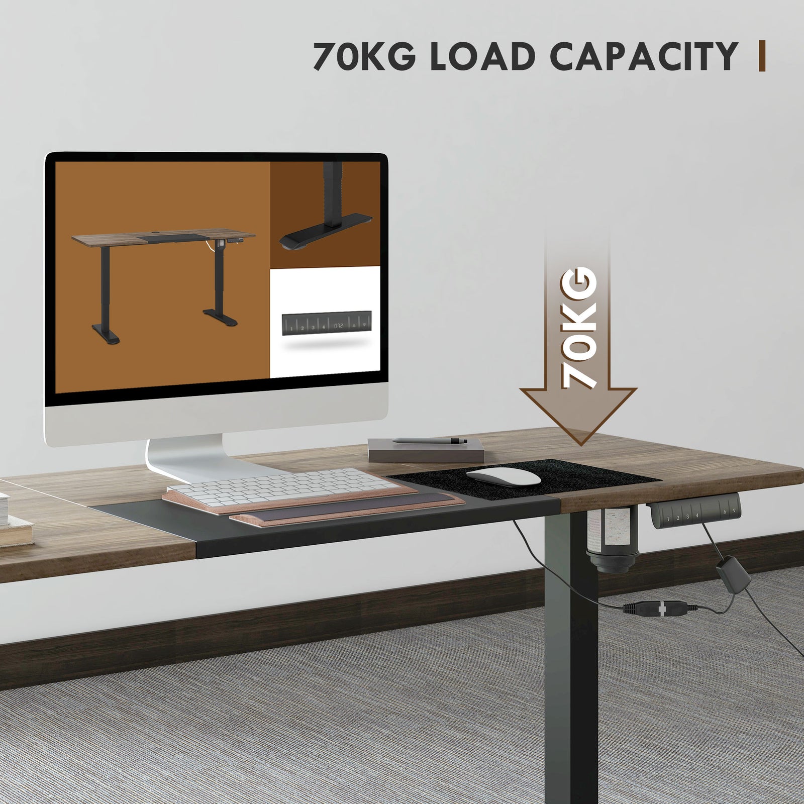 Height Adjustable Electric Standing Desk Preset | Black