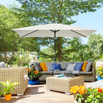 3x2m Patio Umbrella Canopy Tilt Crank | Cream