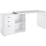 Computer Desk Table Workstation L Shape Drawer Shelf File | White