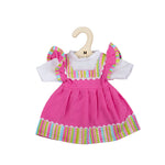 Pink Dress with Striped Trim for Medium Ragdolls
