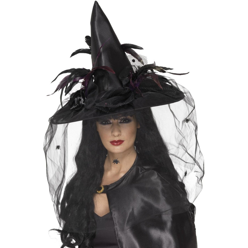 Witch Hat, Feathers & Netting