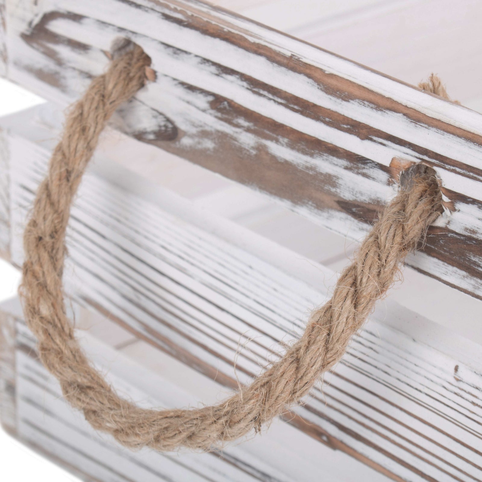 Vintage Slatted Wooden Crate | Small | Gray
