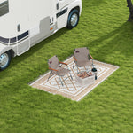 Reversible Rug W/ Carry Bag 182x274cm Brown