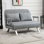 Fabric Convertible 2 Seater Sofa Bed With 2 Pillows