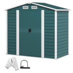 7 X 4ft Metal Garden Shed W/ Double Doors Gloves | Green