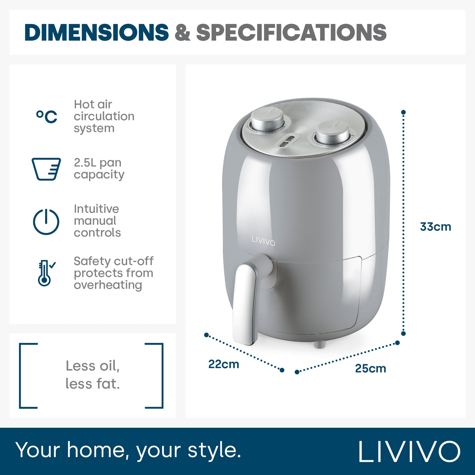 2l Air Fryer - Grey
