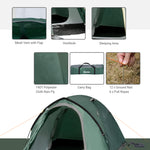Compact Camping Tent W/ Vestibule & Mesh Vents For Hiking | Gray