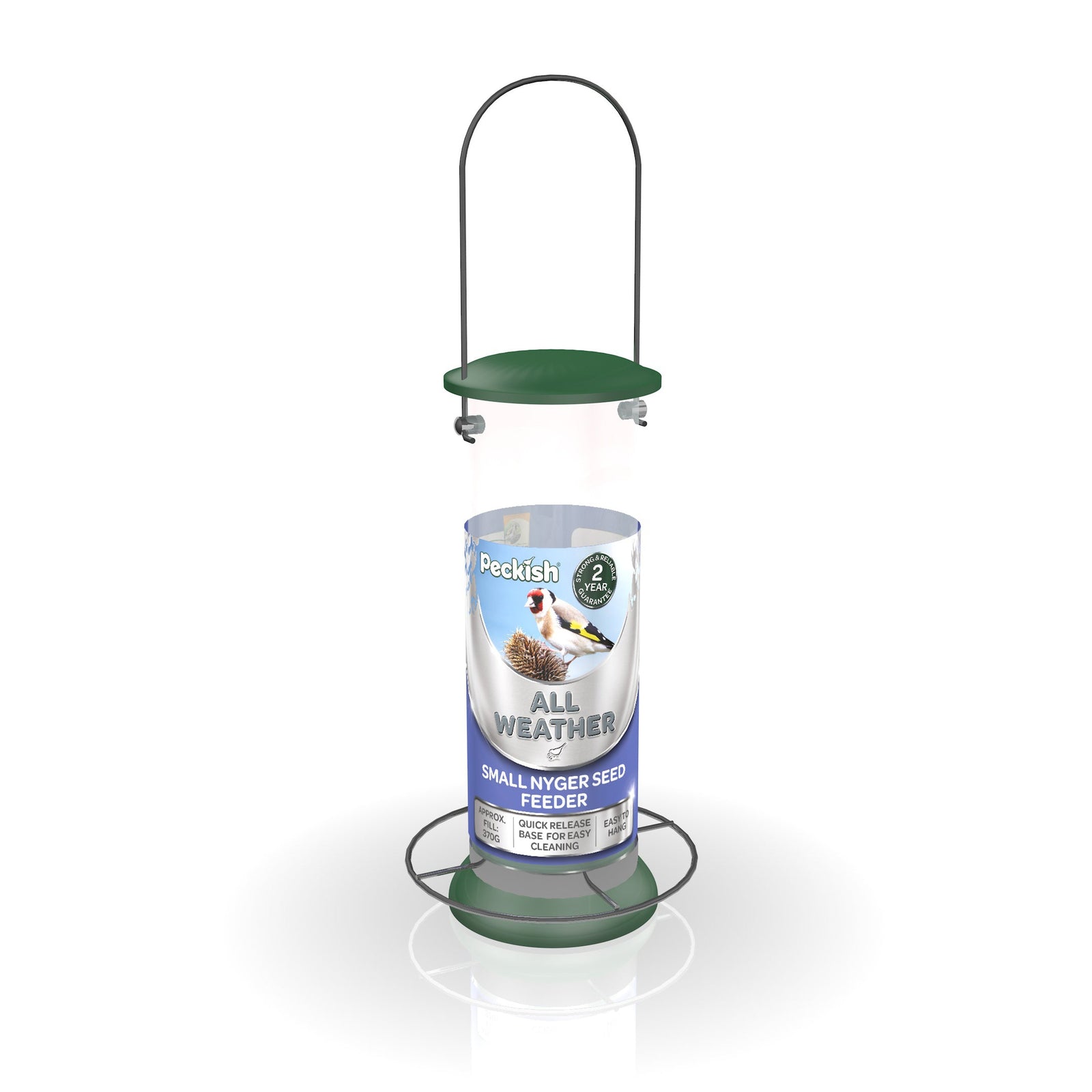 All Weather Small Nyjer Feeder 700g Polycarbonate Green | Green