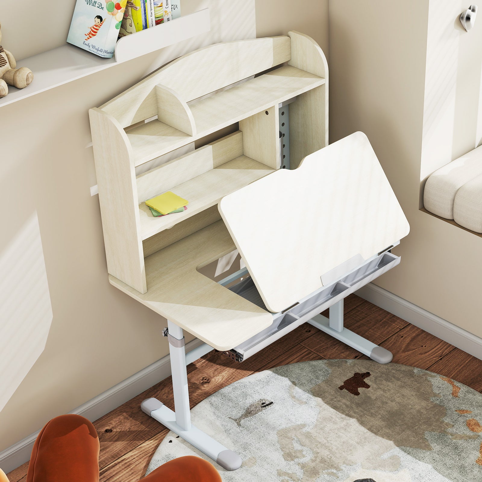 Kids Desk, Study Desk For Kids Height Adjustable With Tilt-desktop