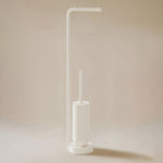 Toilet Brush With Toilet Roll Holder, Matt White, Geyser Collection | Matte White