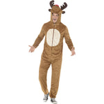 Reindeer Costume, Brown, With Hooded Jumpsuit | Large