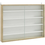 5-tier Wall Display Shelf Unit Cabinet Shelves Glass Doors | One Size | Natura