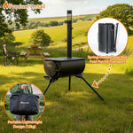 Orion Portable Tri-pod Tent Stove In Black | Black
